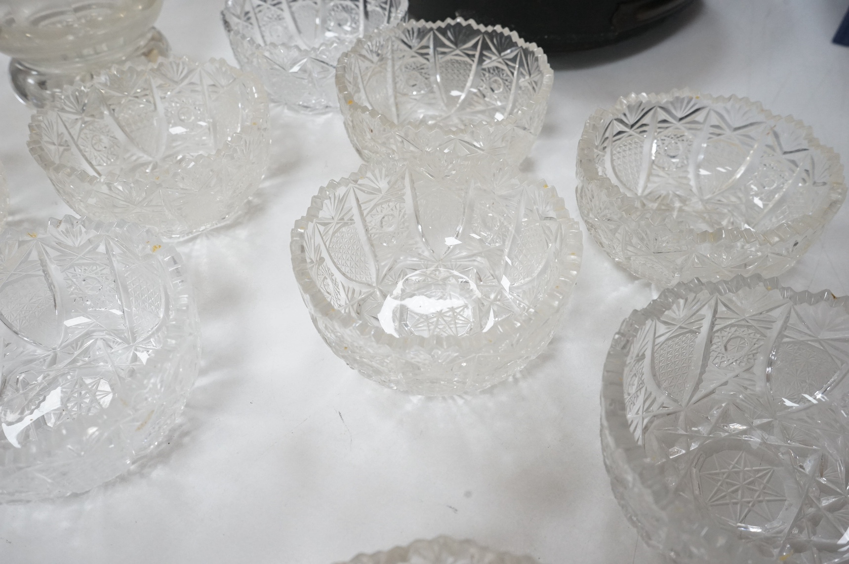 A quantity of Czech Bohemia cut crystal and other glassware, largest 26cm high. Condition - fair/good